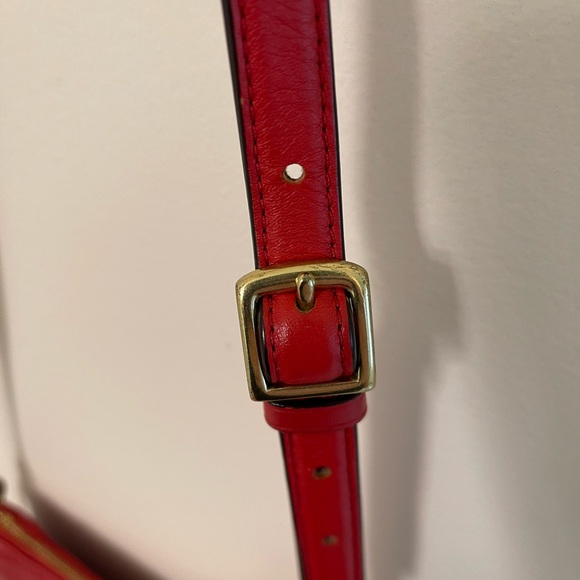Coach Red Leather Crossbody Bag with Gold Hardware - Picture 5 of 9